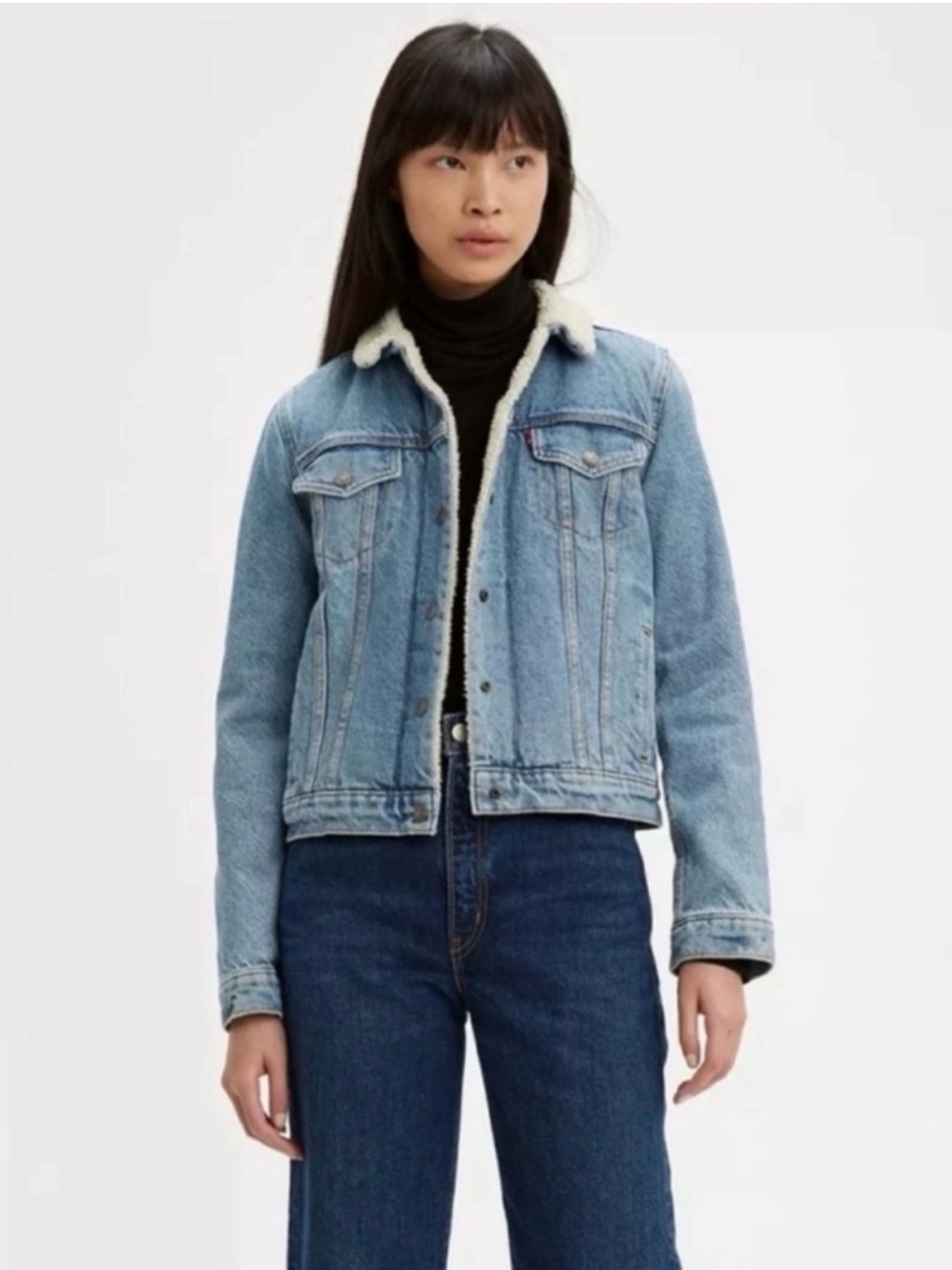 Levi's Light Blue Sherpa Collar Denim Jacket